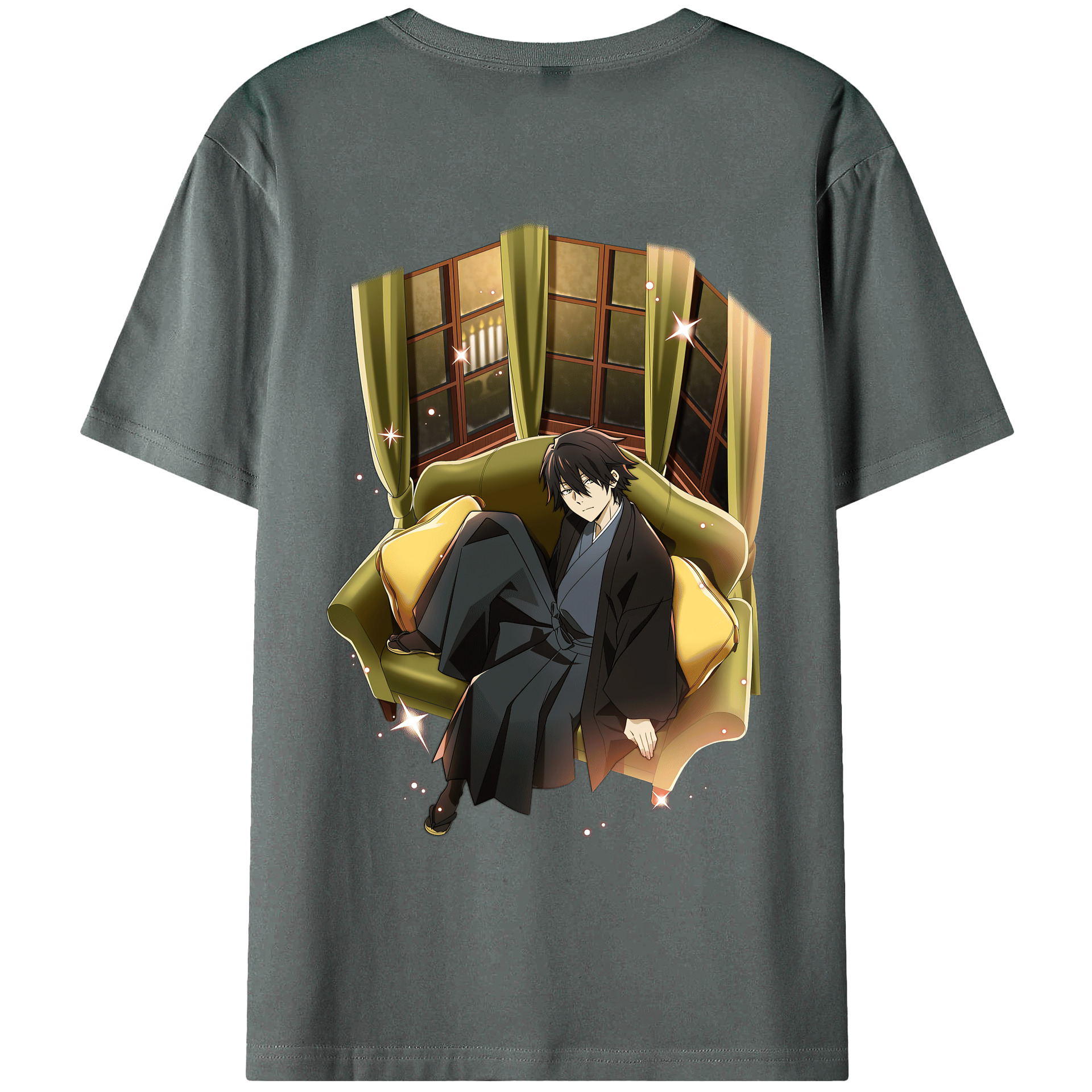 （画像用） 文豪ストレイドッグス Bungo Stray Dogs 綿100％ メンズ半袖Tシャツ（バックプリント） 通気性